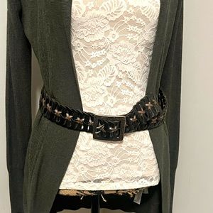 BKE genuine black w/silver distress belt